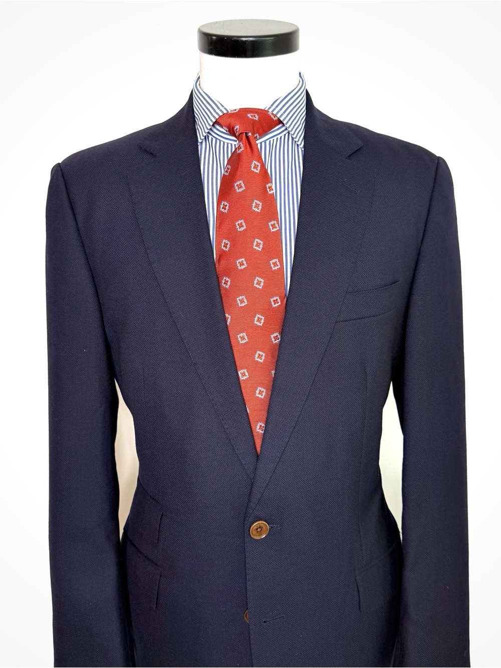 Charles Tyrwhitt Navy Textured Blazer | 42